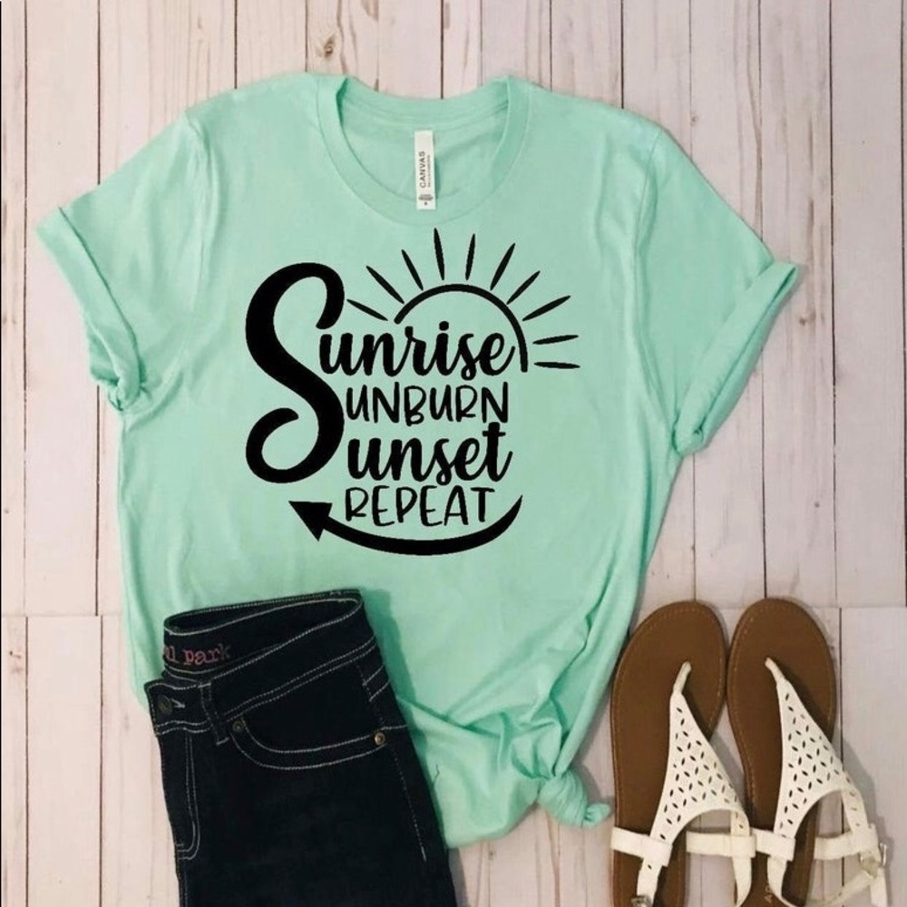 Sunrise Sunburn Sunset Repeat tee